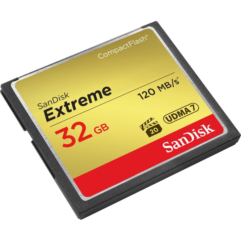 SanDisk Extreme 32 GB CompactFlash - 120 MB/s Read - 85 MB/s Write - Lifetime Warranty MPN:SDCFXS-032G-A46