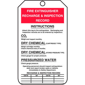 Accuform MGT208CTP Fire Extinguisher Recharge & Inspection Tag PF-Cardstock 25/Pack MGT208CTP