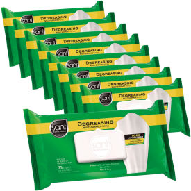 Sani Professional® Degreasing Multi-Surface Wipes Floral Scent 75/Pack 9 Packs/Carton A12345