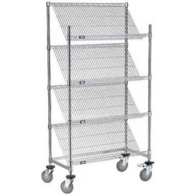 Nexel® Slant Wire Shelving Suture Cart 4 Shelves 36