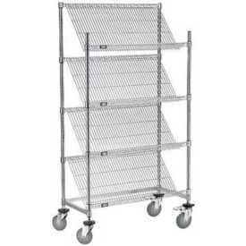 Nexel® Slant Wire Shelving Suture Cart 4 Shelves 48