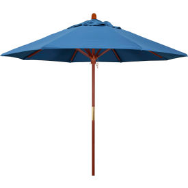 California Umbrella 9' Patio Umbrella - Olefin Frost Blue - Hardwood Pole - Grove Series MARE908-F26