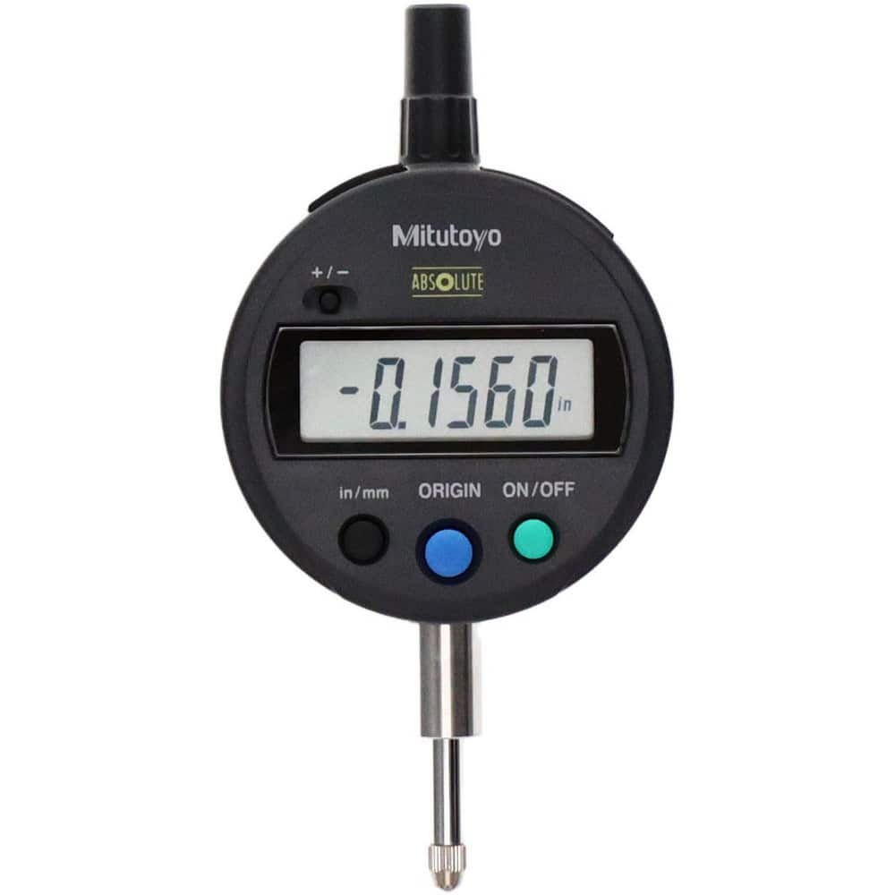 Electronic Drop Indicators; Back Type: Flat; Connection Type: Straight; Display Type: LCD; Accuracy (Decimal Inch): ±0.0001; Calibrated: No; Measuring Force (N): 1.5; Minimum Measurement (Decimal Inch): 0.0000; Maximum MPN:543-793B-10