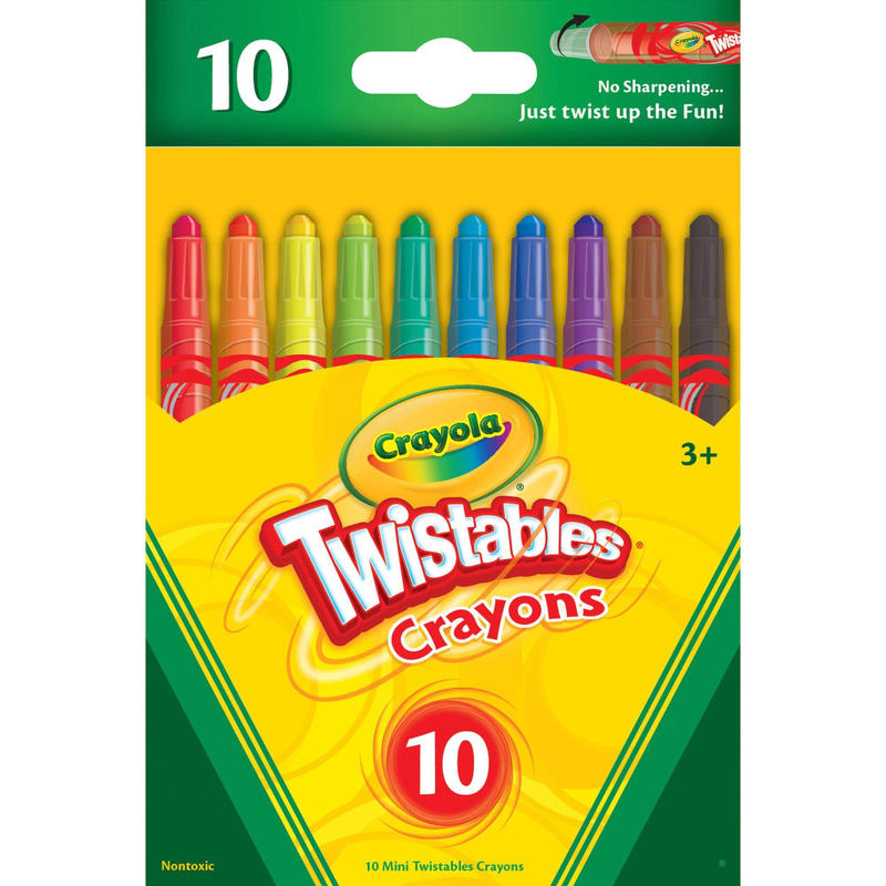 Crayola Mini Twistables Crayons, Assorted Colors, Pack Of 10 Crayons MPN:529715