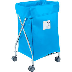 R&B Wire Products Narrow Collapsible Hamper Steel Electric Blue Vinyl Bag 654EBLU