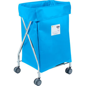R&B Wire Narrow Collapsible Hamper Steel Electric Blue Vinyl Bag 654EBLU
