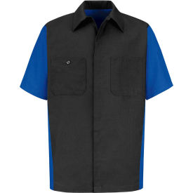 Red Kap® Men's Crew Shirt Short Sleeve 2XL Charcoal/Royal Blue SY20 SY20CRSSXXL