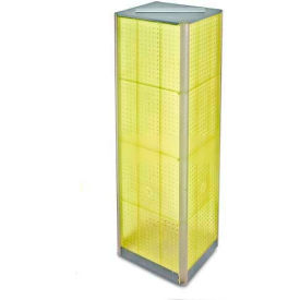 Global Approved 700405-YEL Four-Sided Pegboard Spinning Floor Display 16