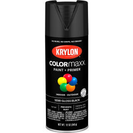 Krylon® Colormaxx™ Paint & Primer 12 oz. Semi-Gloss Black K05579007 - Pkg Qty 6