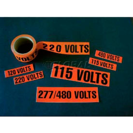 NMC JL22003O Voltage Marker 120 Volts 1-1/8 X 4-1/2 Orange/Black JL22003O