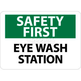NMC SF181PB OSHA Sign Safety First - Eye Wash Station 10