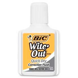 Bic® Wite-Out® Quick Dry Correction Fluid Foam Applicator 20 ml White 3 Pack WOFQDP1WHI
