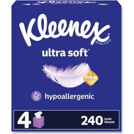 Kleenex® Ultra Soft Facial Tissue 3-Ply White 60 Sheets/Box 4 Boxes/Pack 12 Packs/Carton 54308