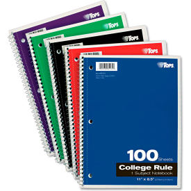 Oxford™ 1 Subject Coil-Lock Wirebound Notebook Randomly Assorted Covers (100) 11 x 8.5 Sheets 65161