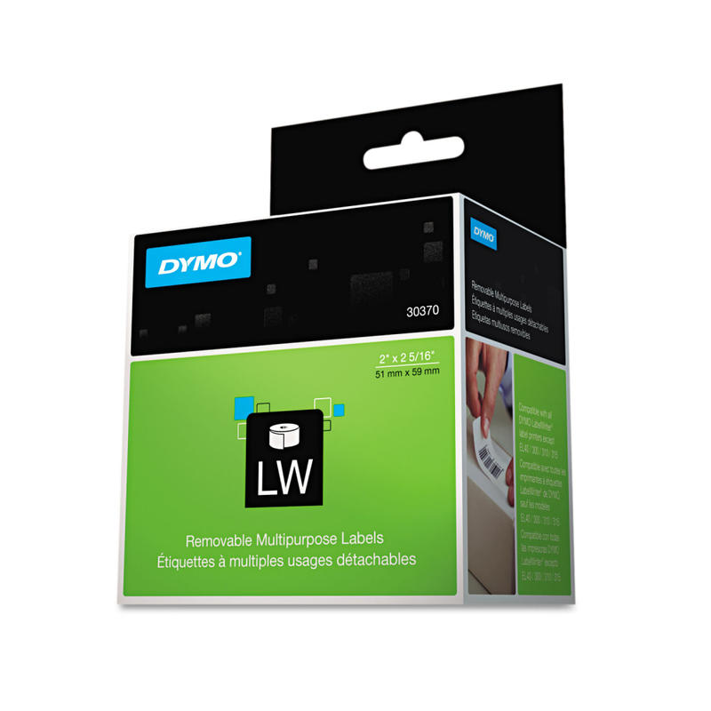 DYMO Removable Multipurpose LabelWriter Labels, DYM30370, 2inW x 2 11/32inL, White, Roll Of 250 Labels MPN:30370