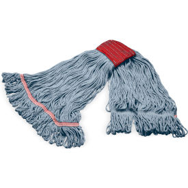 Carlisle® Grease Release Looped End Mop w/ Red Band Large Blue 369125G14 - Pkg Qty 12