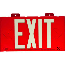 Brady® BradyGlo Exit Sign 12-Side w/ Mount Glow Red Plastic 15-1/4