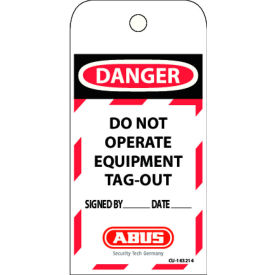 ABUS T100 Laminated Vinyl DO NOT OPERATE Safety Lockout Tag 73004 73004 - Pkg Qty 10