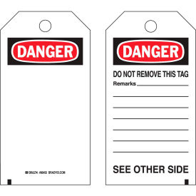 Brady® Self-Laminating Danger Tag w/ Clear Adhesive Overlay Polyester 3