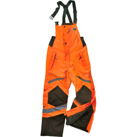 Ergodyne GloWear 8928 High Visibility Insulated Bib Pants ANSI Class E 300D Polyester M Orange 25633