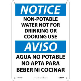 Bilingual Plastic Sign - Notice Non-Potable Water Not For Drinking Use ESN50RB