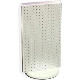 Global Approved 700513-WHT Two-Sided Revolving Pegboard Countertop Display 13.5