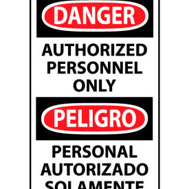 Bilingual Machine Labels - Danger Authorized Personnel Only ESD9AP