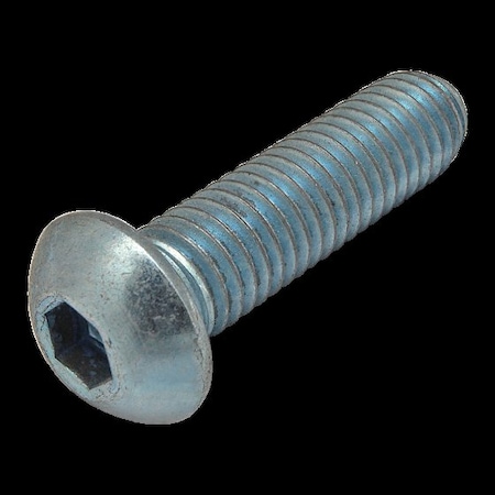 M8-1.25 Socket Head Cap Screw, Button, Blue Zinc Plated Steel, 30 mm Length MPN:13-3943