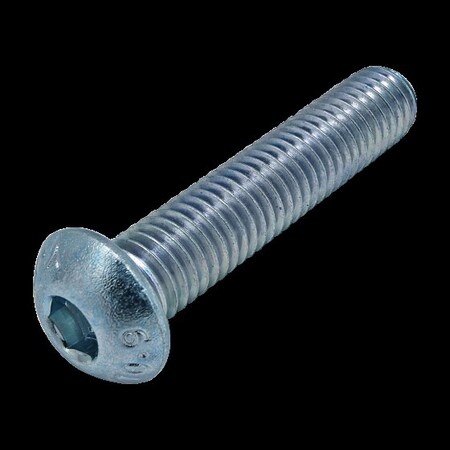 M8-1.25 Socket Head Cap Screw, Button, Blue Zinc Plated Steel, 40 mm Length MPN:13-3944