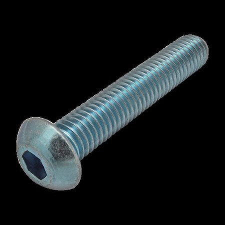 M8-1.25 Socket Head Cap Screw, Button, Blue Zinc Plated Steel, 45 mm Length MPN:13-3945