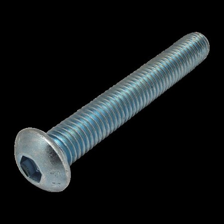 M8-1.25 Socket Head Cap Screw, Button, Blue Zinc Plated Steel, 60 mm Length MPN:13-3947