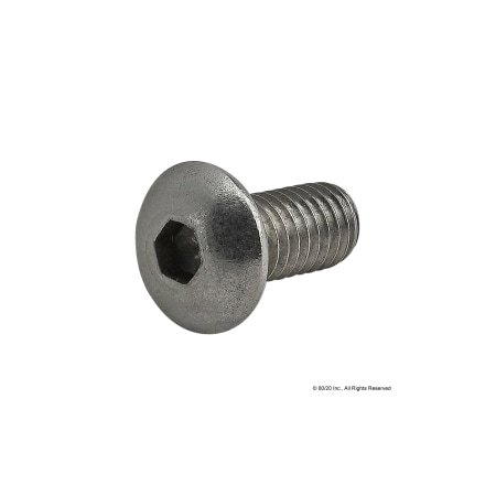 M5-0.80 Socket Head Cap Screw, Button, Plain Stainless Steel, 10 mm Length MPN:17-5310