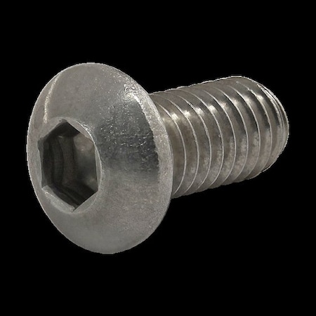 M6-1.00 Socket Head Cap Screw, Button, Plain Stainless Steel, 12 mm Length MPN:17-6312