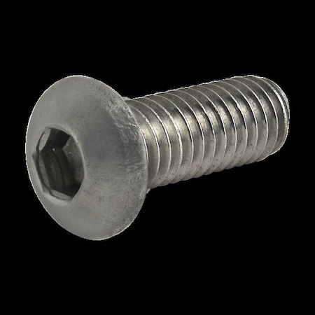 M6-1.00 Socket Head Cap Screw, Button, Plain Stainless Steel, 16 mm Length MPN:17-6316