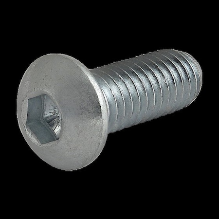 M6-1.00 Socket Head Cap Screw, Button, Zinc Plated Steel, 16 mm Length MPN:19-6316