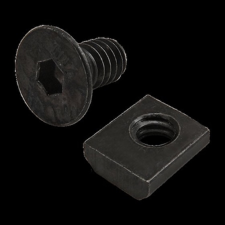 M10-1.50 Socket Head Cap Screw, Flat, Black Zinc Plated Steel, 1/2 in Length MPN:3419