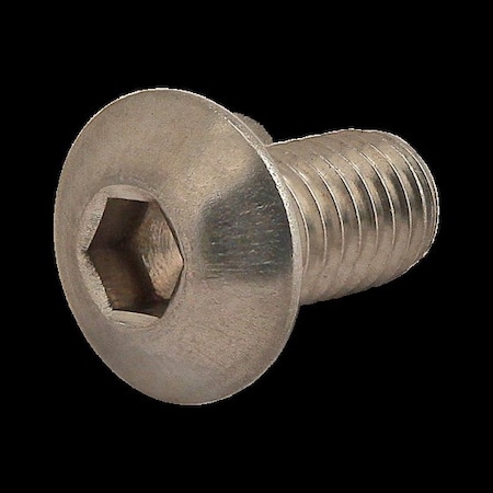 #10-32 Socket Head Cap Screw, Button, Plain Stainless Steel, 1 in Length MPN:3694