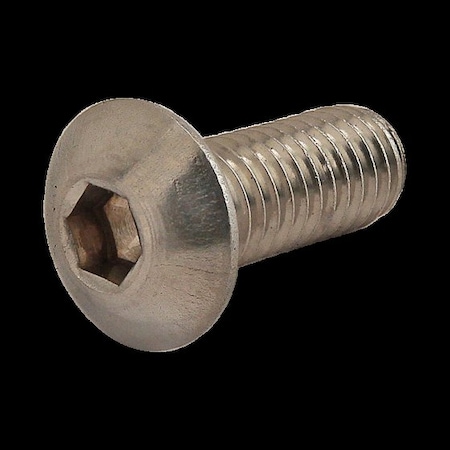 #10-32 Socket Head Cap Screw, Button, Plain Stainless Steel, 1 in Length MPN:3696