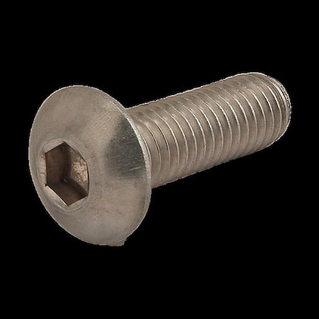 #10-32 Socket Head Cap Screw, Button, Plain Stainless Steel, 1 in Length MPN:3698