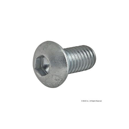 M6-1.00 Socket Head Cap Screw, Button, Zinc Plated Steel, 12 mm Length MPN:3802
