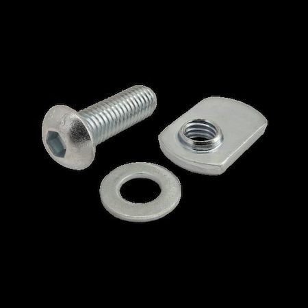 M8-1.25 Socket Head Cap Screw, Button, Bright Zinc Plated Steel, 25 mm Length MPN:3877
