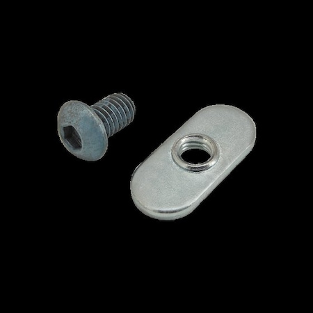 M6-1.00 Socket Head Cap Screw, Button-Head, Blue Zinc Plated Steel, 10 mm Length MPN:75-3404