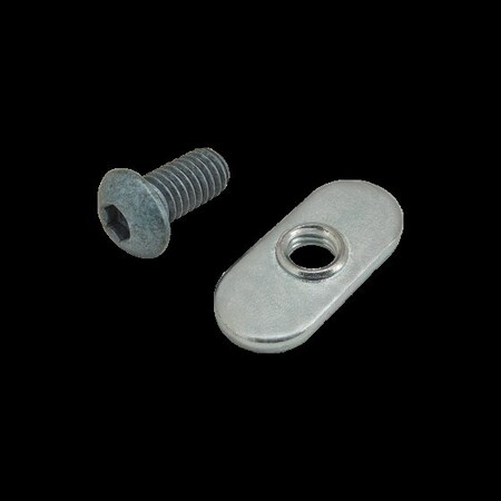 M6-1.00 Socket Head Cap Screw, Button, Blue Zinc Plated Steel, 12 mm Length MPN:75-3405