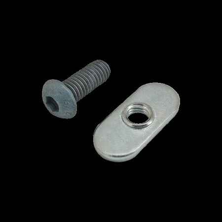 M6-1.00 Socket Head Cap Screw, Button, Blue Zinc Plated Steel, 16 mm Length MPN:75-3406