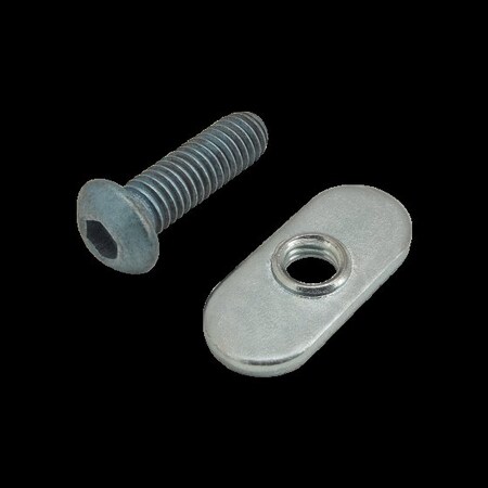 M6-1.00 Socket Head Cap Screw, Button, Blue Zinc Plated Steel, 20 mm Length MPN:75-3407