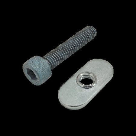 M6-1.00 Socket Head Cap Screw, Blue Zinc Plated Steel, 30 mm Length MPN:75-3416