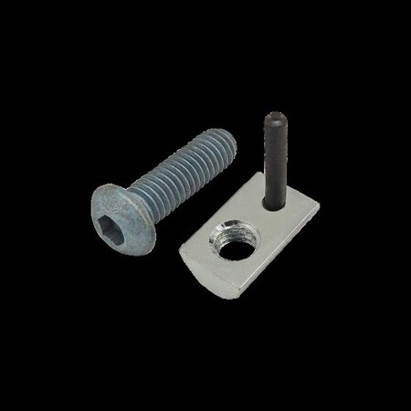 M6-1.00 Socket Head Cap Screw, Button, Blue Zinc Plated Steel, 20 mm Length MPN:75-3438