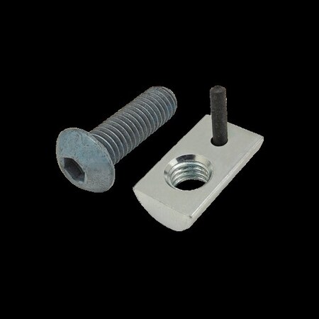 M8-1.25 Socket Head Cap Screw, Button, Blue Zinc Plated Steel, 25 mm Length MPN:75-3455