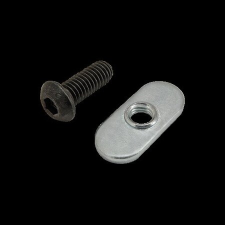 M6-1.00 Socket Head Cap Screw, Button, Blue Zinc Plated Steel, 16 mm Length MPN:75-3517