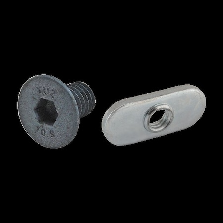 M6-1.00 Socket Head Cap Screw, Flat, Blue Zinc Plated Steel, 10 mm Length MPN:75-3541